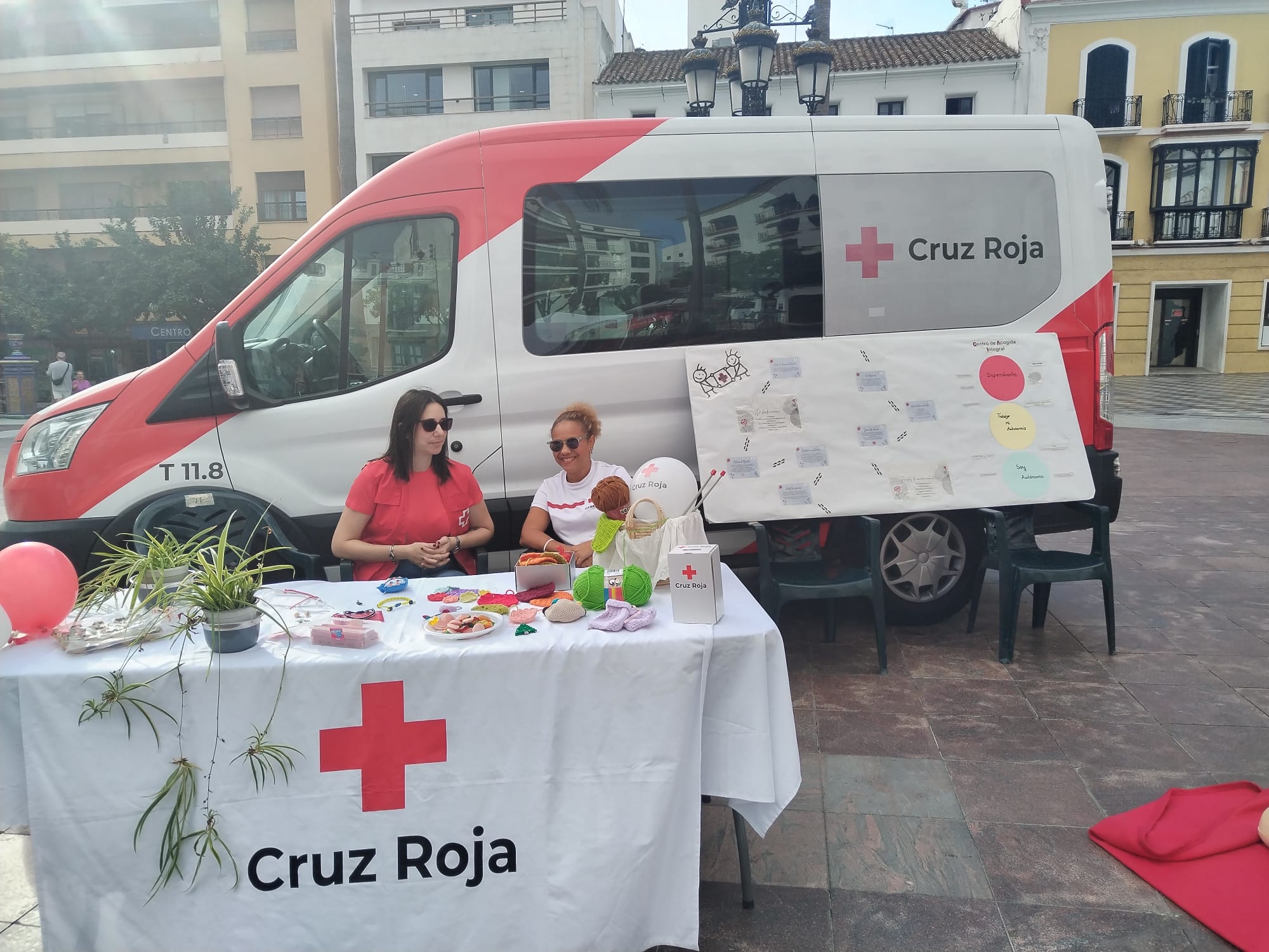 Stands del Día de la Banderita en la Plaza Alta