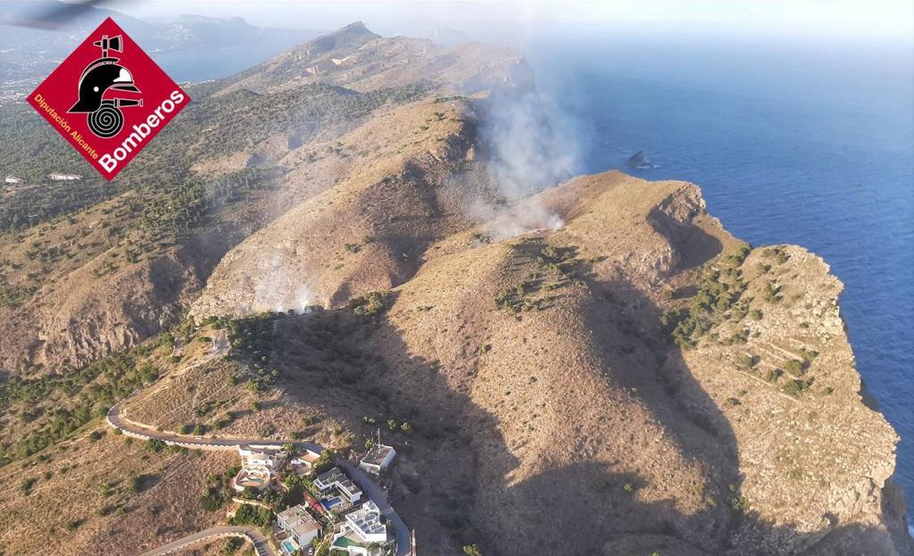 Imágen aérea del incendio de Serra Gelada (Benidorm)