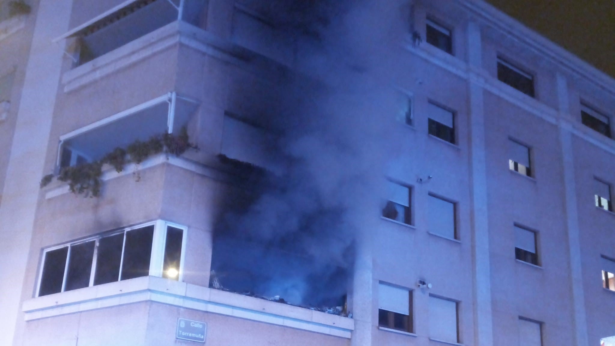 Incendio en la calle Santa Justa de Logroño