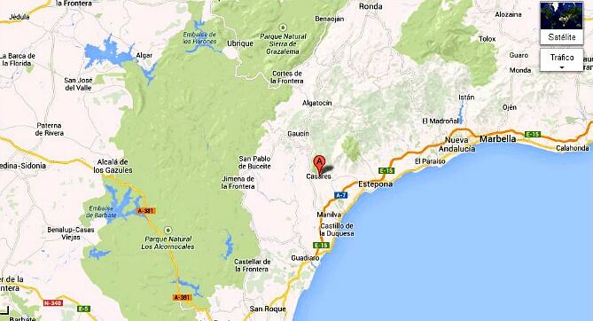 Mapa de la zona donde se ha registrado el seísmo de Casares