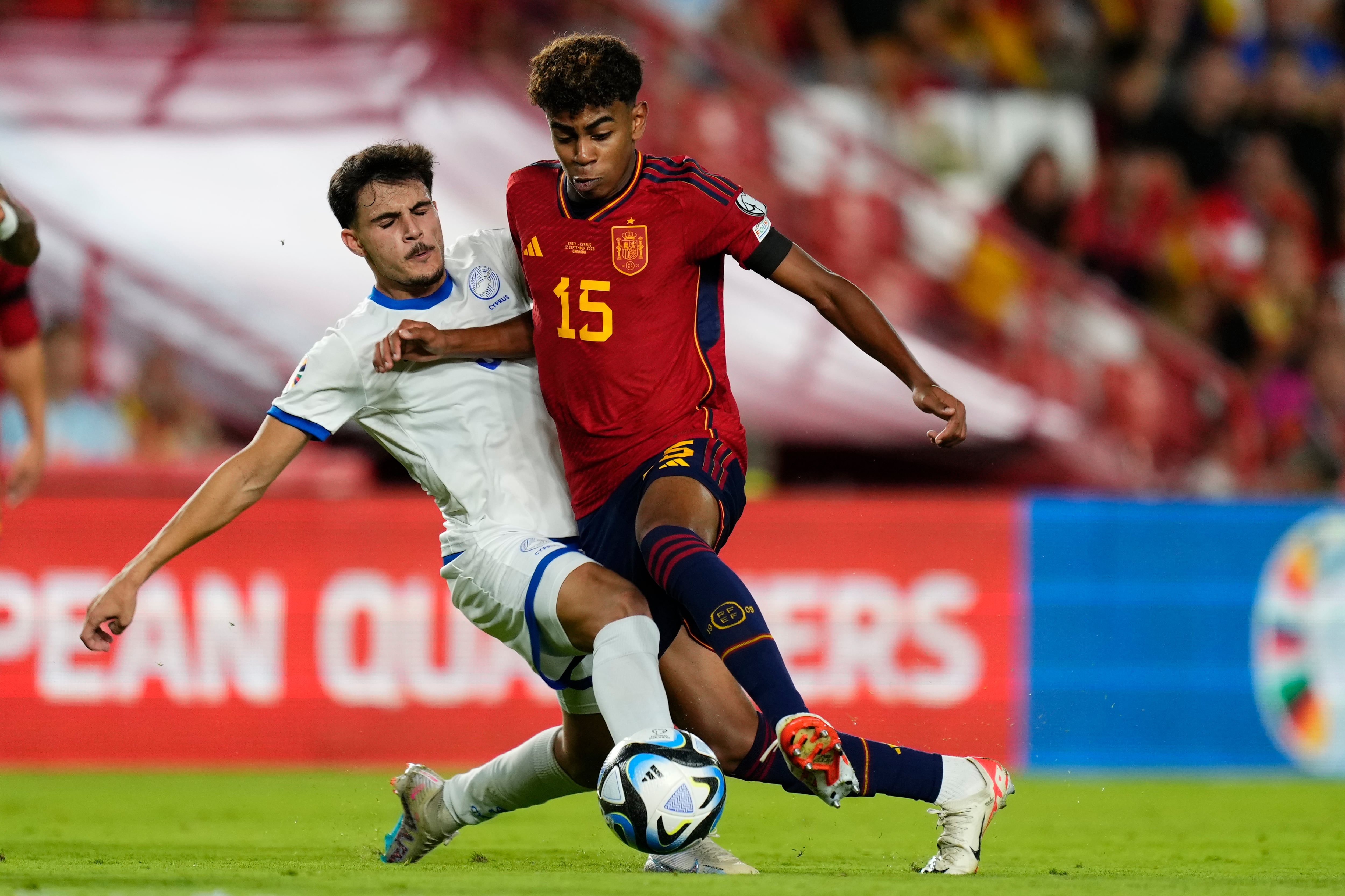 Lamine Yamal, durante el partido. (Photo by Jose Breton/Pics Action/NurPhoto via Getty Images)