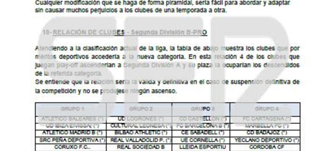 El estudio presentado por los clubes que defienden la creación de la Segunda B Pro.