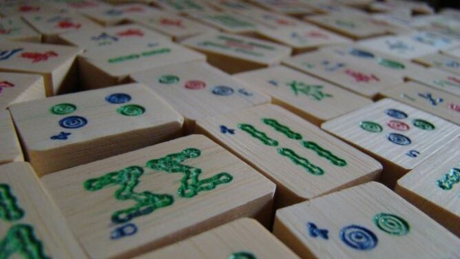 Fitxes del domino xinés conegut com Mahjong