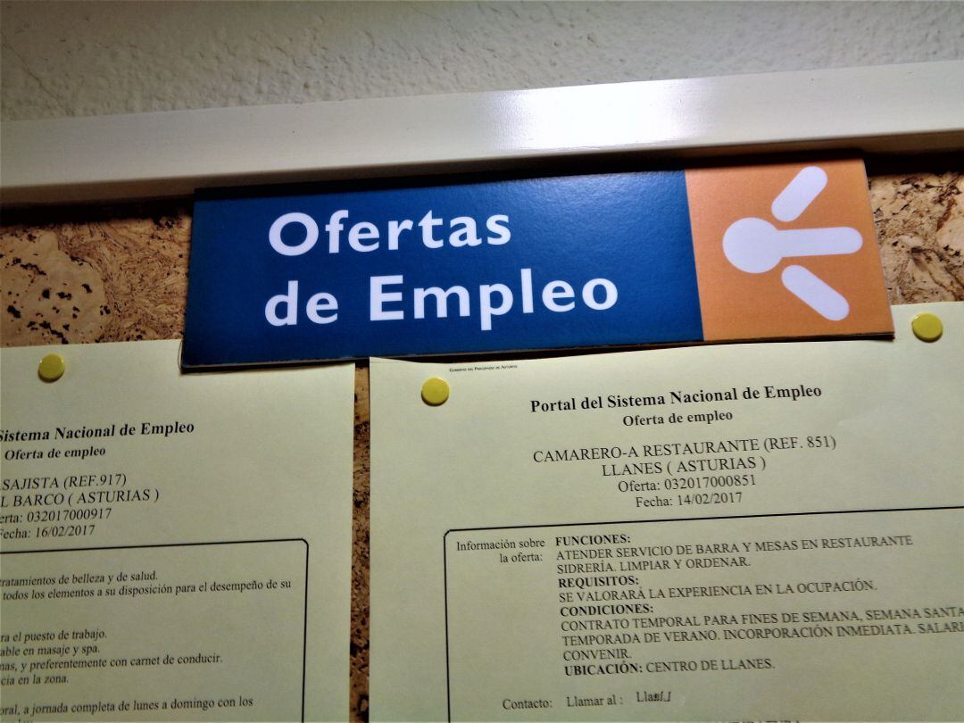 Ofertas de trabajo en una Oficina de Empleo