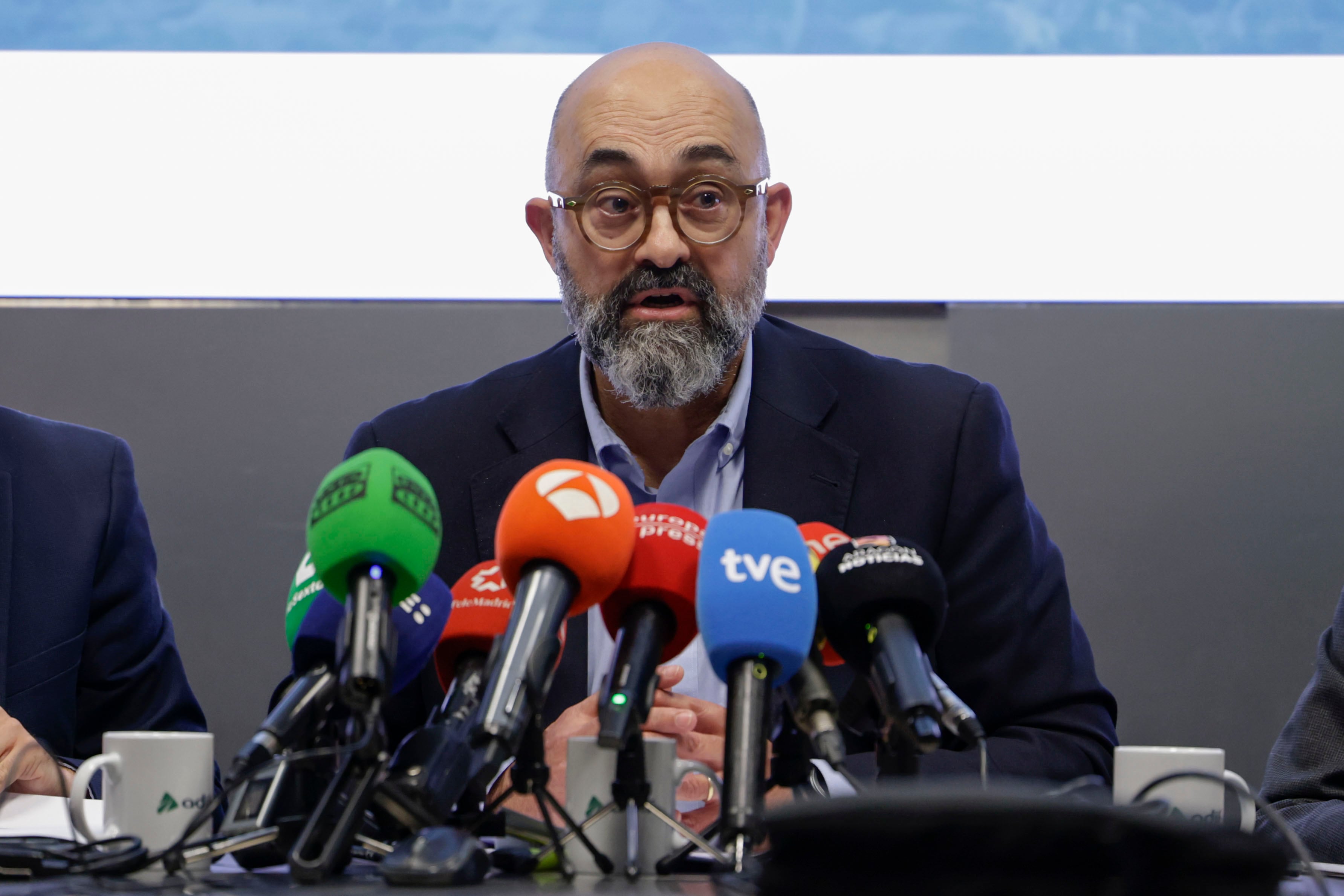 El presidente de Adif, Pedro Marco de la Peña, ofrece una rueda de prensa para informar sobre cuestiones de actualidad relativas a la investigación del accidente ferroviario de Adamuz