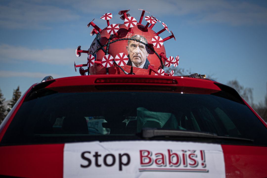 Protesta motorizada contra el primer ministro checo, Andrej Babis, el pasado fin de semana en Praga.