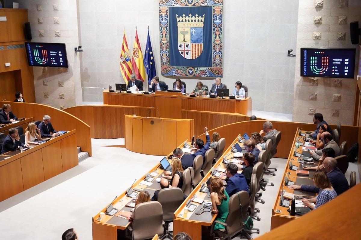 Pleno en los Cortes de Aragón