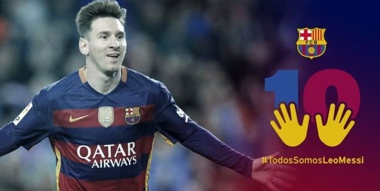 Imagen del FC Barcelona para apoyar a Leo Messi 