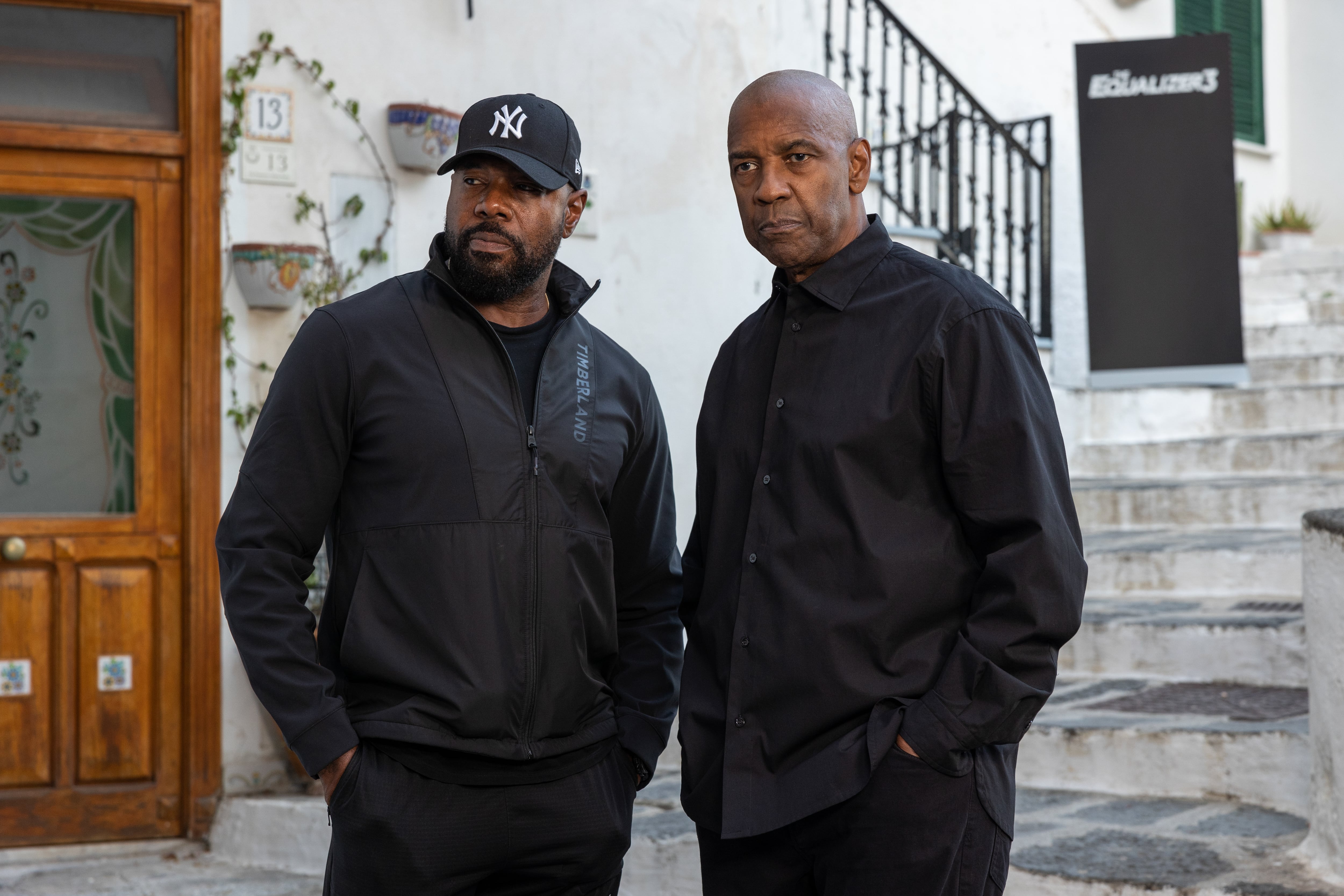 Amalfi Coast, Italy – OCTOBER 19, 2022: Columbia Pictures and Escape Artists commence filming on THE EQUALIZER 3 - the third Robert McCall action thriller film directed by Antoine Fuqua, written by Richard Wenk, based on the television series created by Michael Sloan and Richard Lindheim. PICTURED: (L to R) Director Antoine Fuqua, Denzel Washington.     Photo by: Stefano Cristiiano Montesi