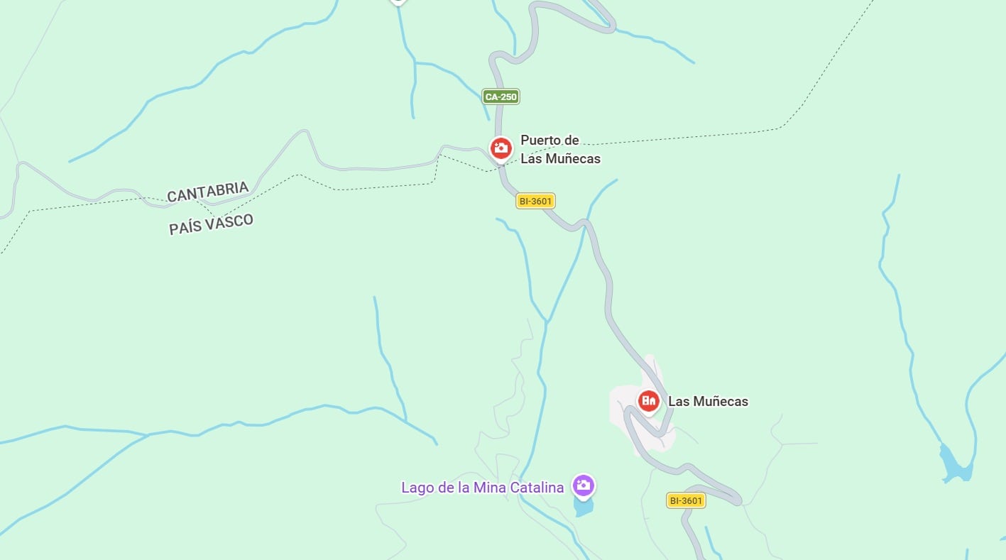 Imagen de Google Maps del Alto de las Muñecas.