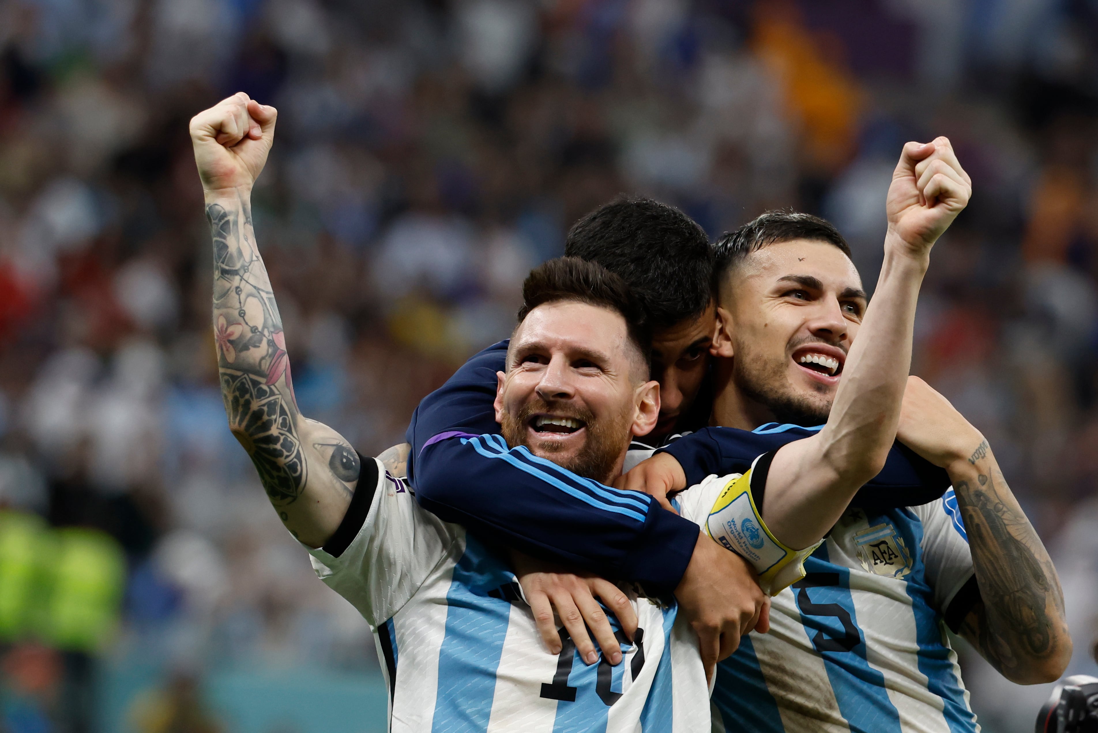 Lionel Messi celebra la clasificación de Argentina a semifinales