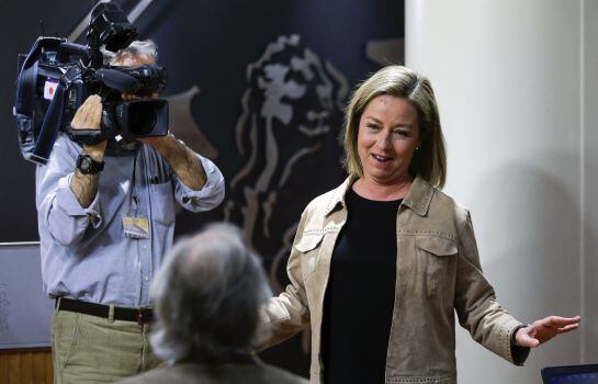 La diputada de Coalición Canaria (CC), Ana Oramas, a su llegada a la rueda de prensa