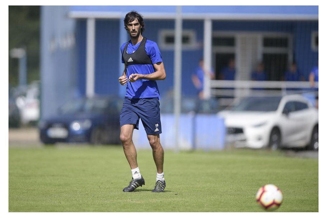 Carlos Martínez durante un entrenamiento en El Requexón.