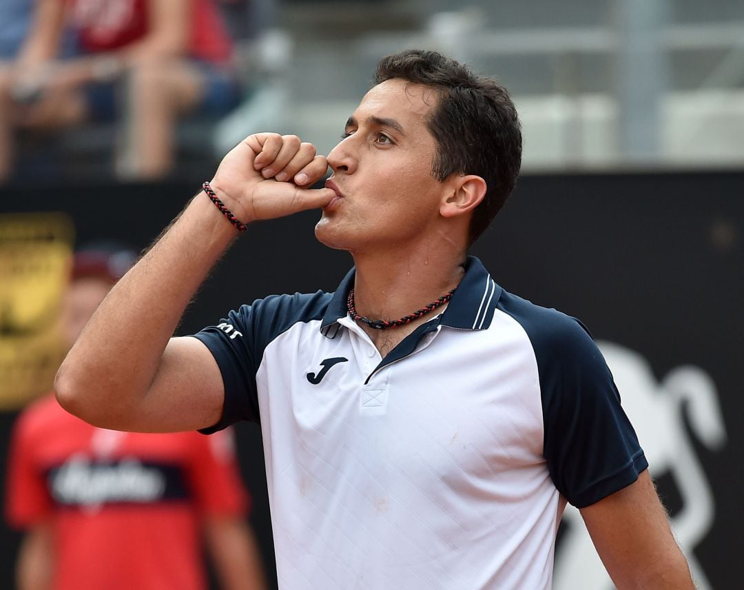 Nicolás Almagro en un partido en el torneo de Roma.