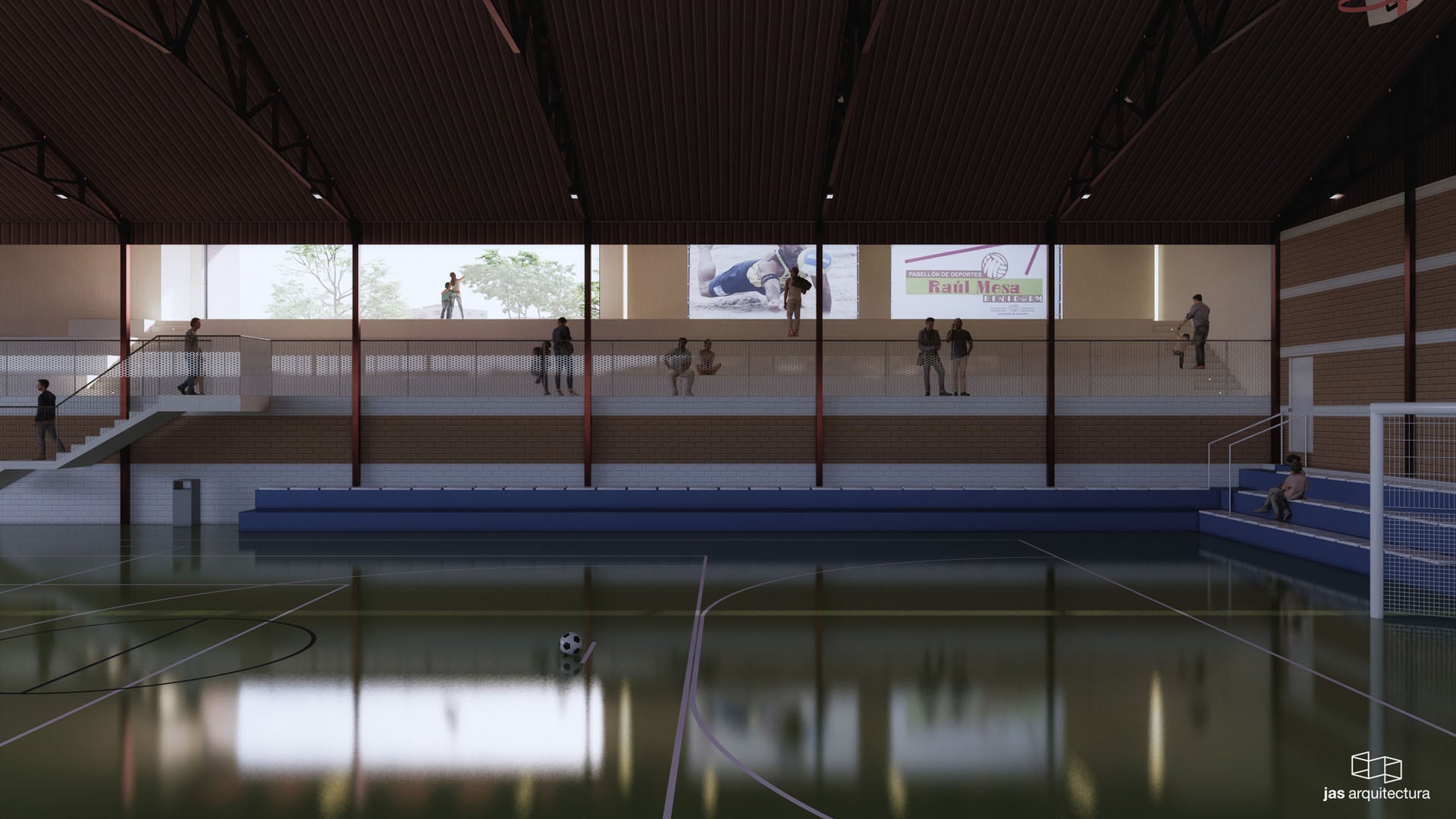 Maqueta de la reforma interior del pabellón Raúl Mesa