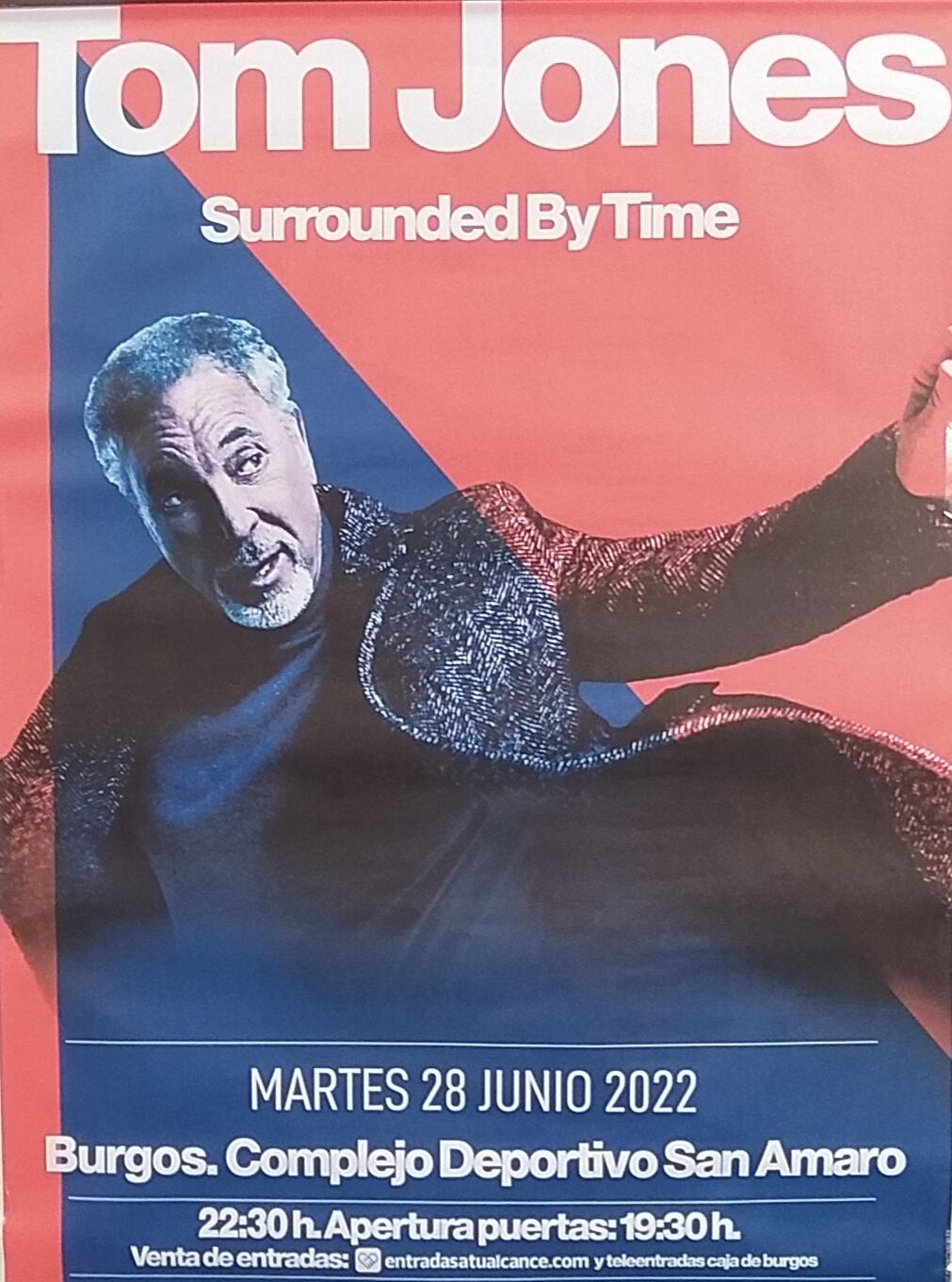 Cartel del concierto de Tom Jones del 28 de junio en Burgos