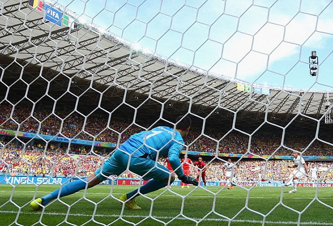 Courtois, durante un partido del Mundial