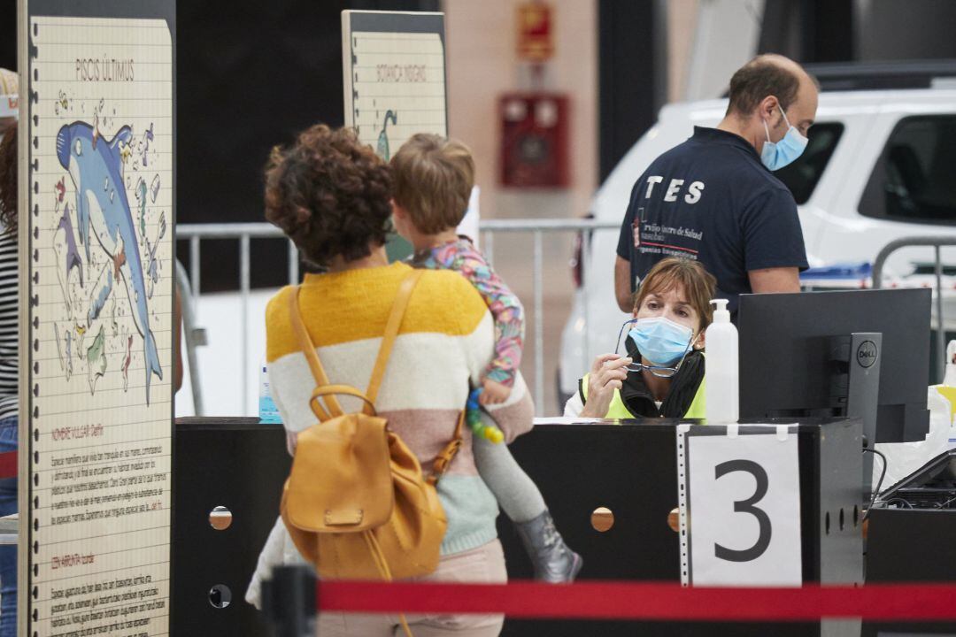 Recinto Ferial de Navarra, en Pamplona, donde el Departamento de Salud del Gobierno de Navarra realiza pruebas PCR de detección del Covid-19.