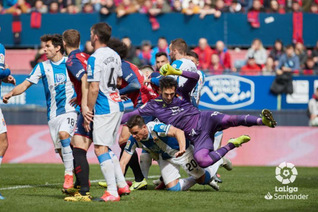 Último partido entre el Espanyol y Osasuna en el Sadar