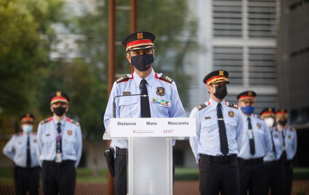 El major dels Mossos dEsquadra, Josep Lluís Trapero, en el seu primer acte públic després de ser restituït al capdavant de la policia catalana 