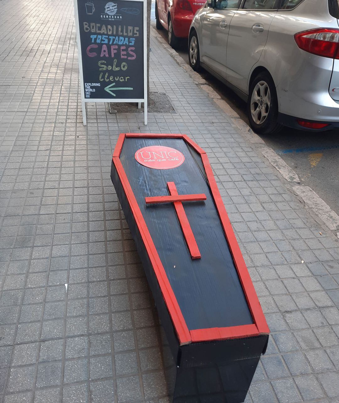 Protesta en uno de los establecimientos hosteleros de la ciudad