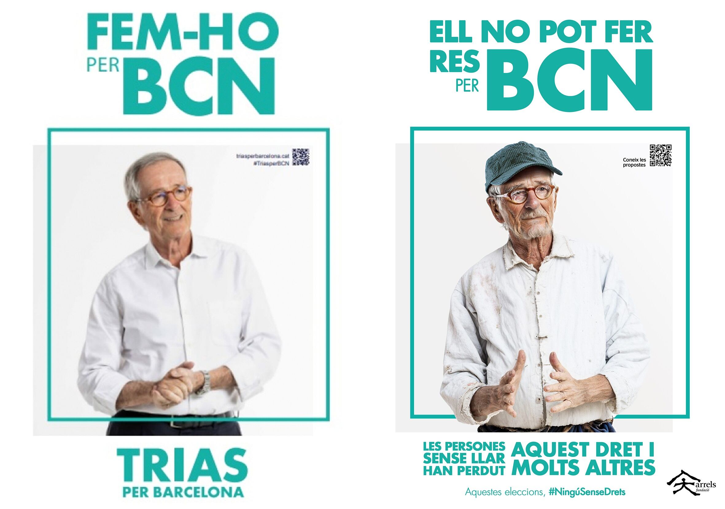 Arrels transforma el cartell electoral de Xavier Trias, en el d&#039;un candidat sense llar