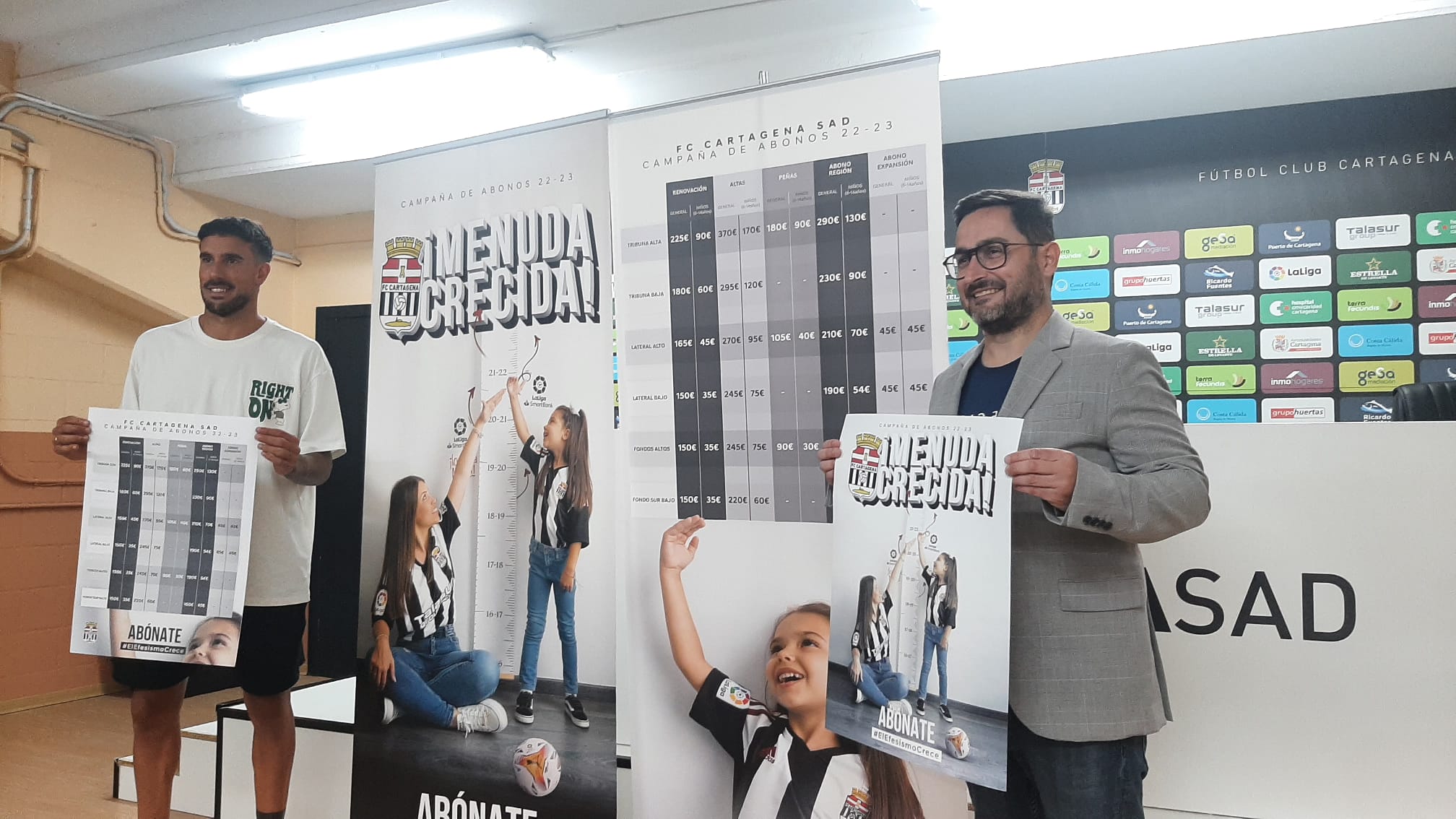 Presentación de la campaña de abonos del FC Cartagena con Paco Belmonte y Marc Martínez