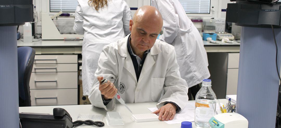 El catedrático de la UJA, José Juan Gaforio, trabaja en el laboratorio.