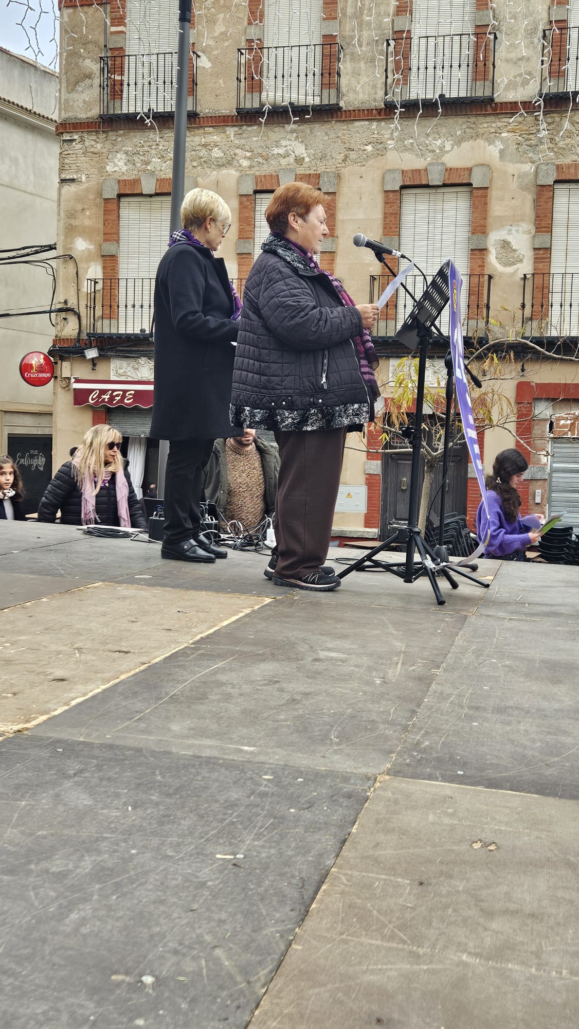 Ramona Herrera, del CPAPM, durante la lectura del Manifiesto