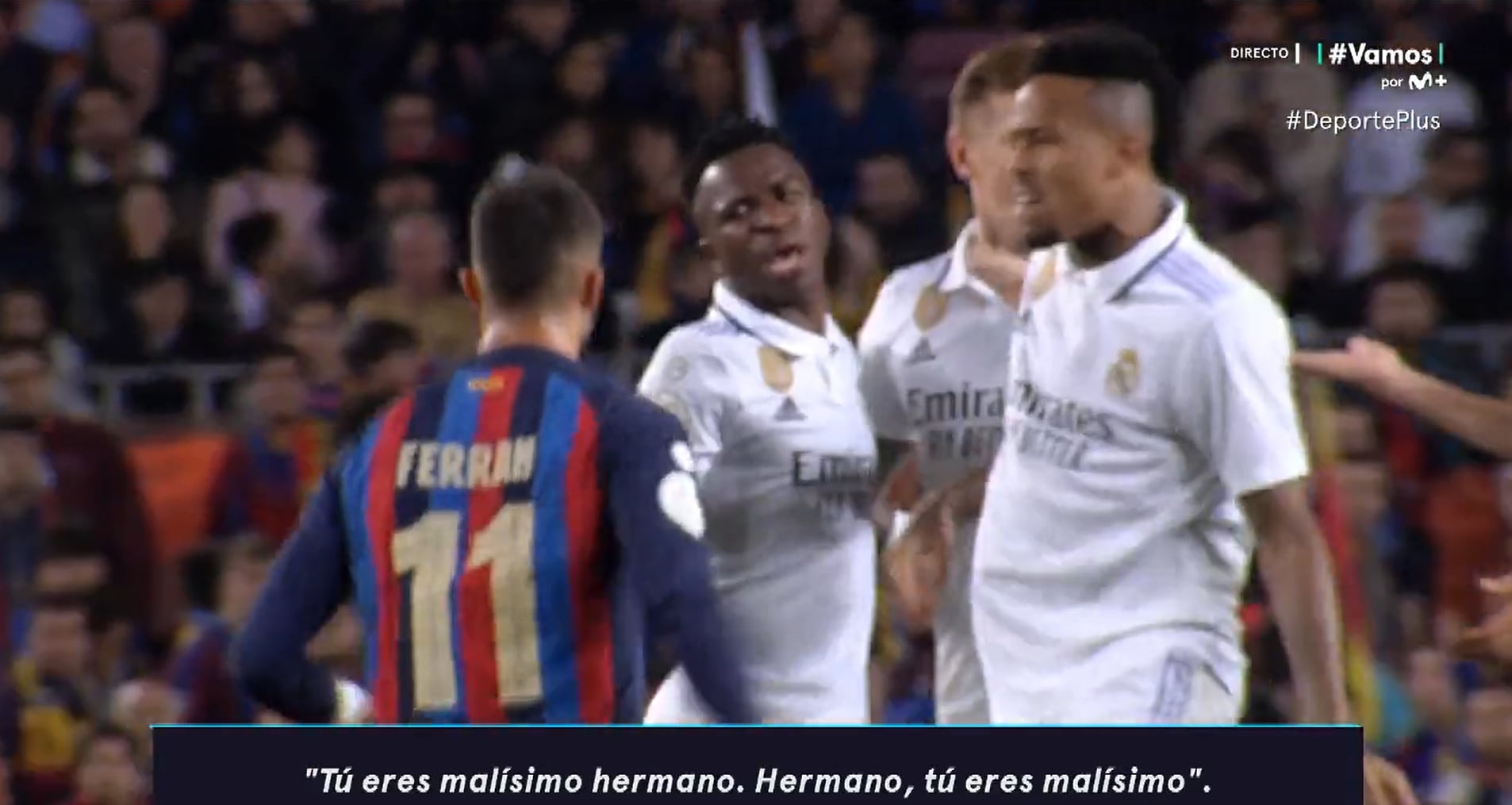 El tenso rifirrafe entre Vinicius y Ferran Torres: &quot;Tú eres muy malo hermano, eres muy malo&quot; (Movistar+).