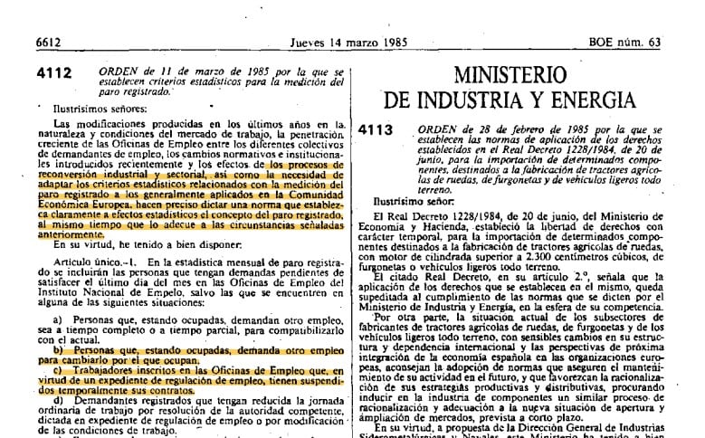 Norma del 11 de marzo de 1985 que regula la figura de los fijos discontinuos.