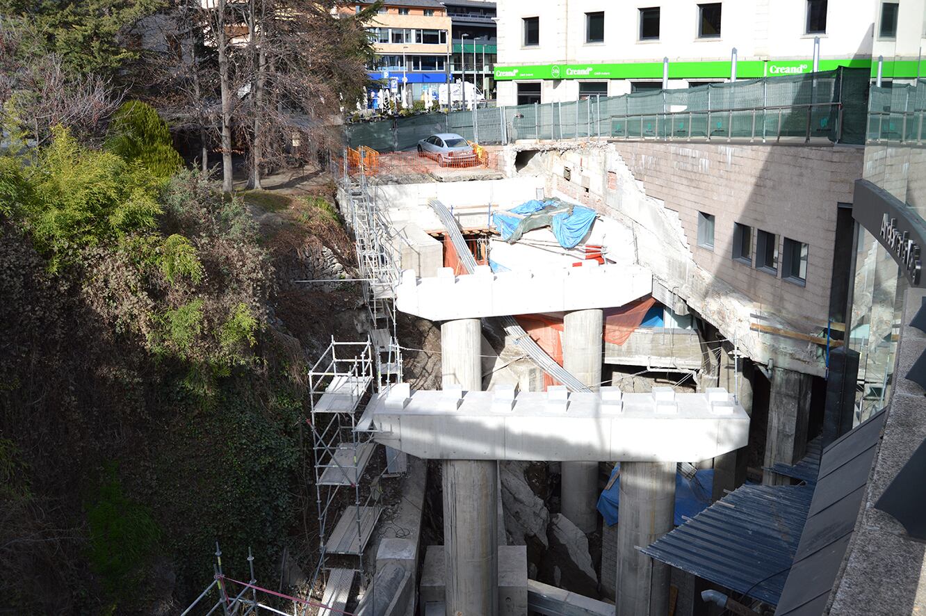 Aspecte actual de les obres del vial Doctor Vilanova a Andorra la Vella.