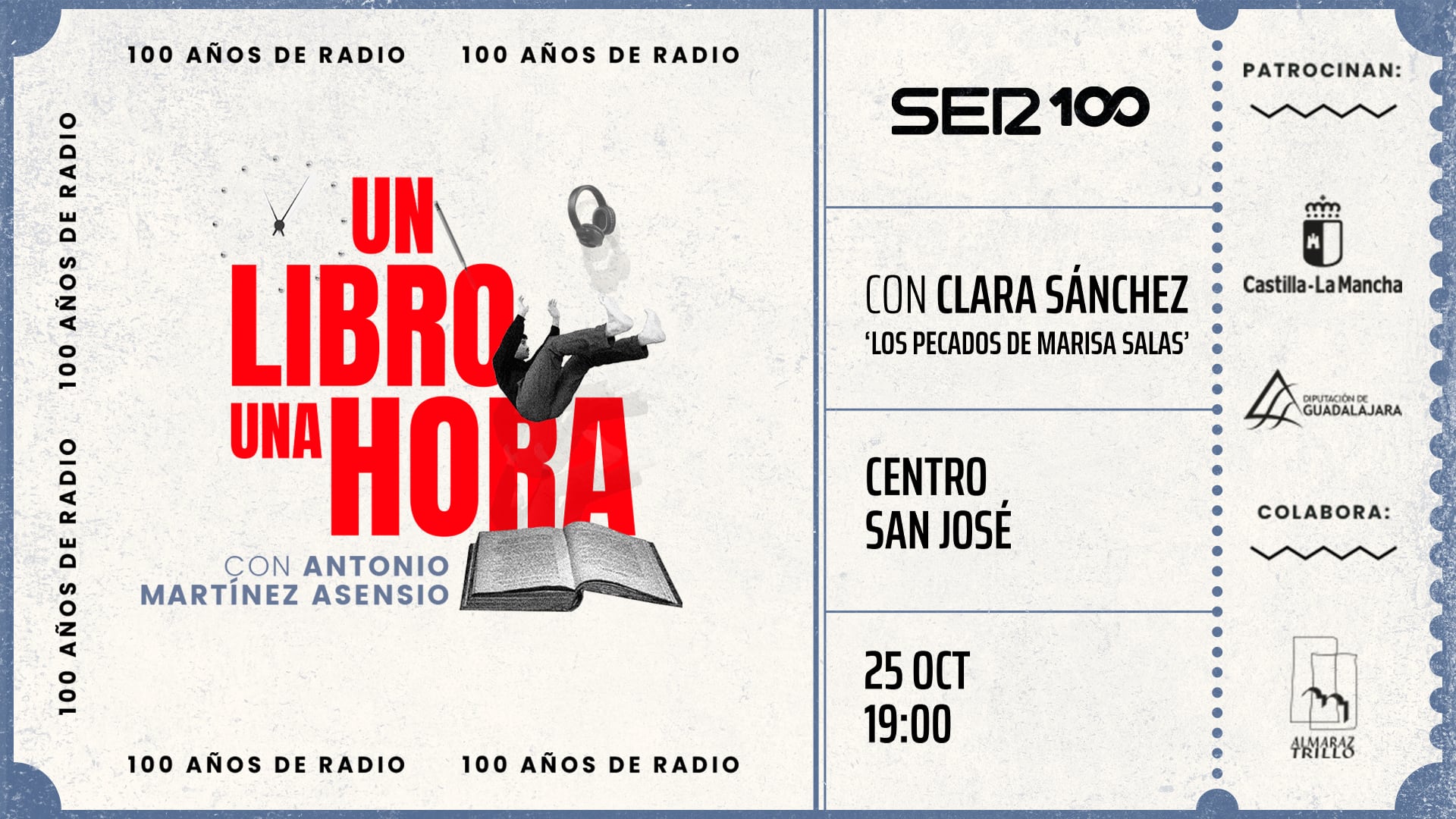 Foto promocional de la emisión de &quot;Un libro y una hora&quot; desde Guadalajara