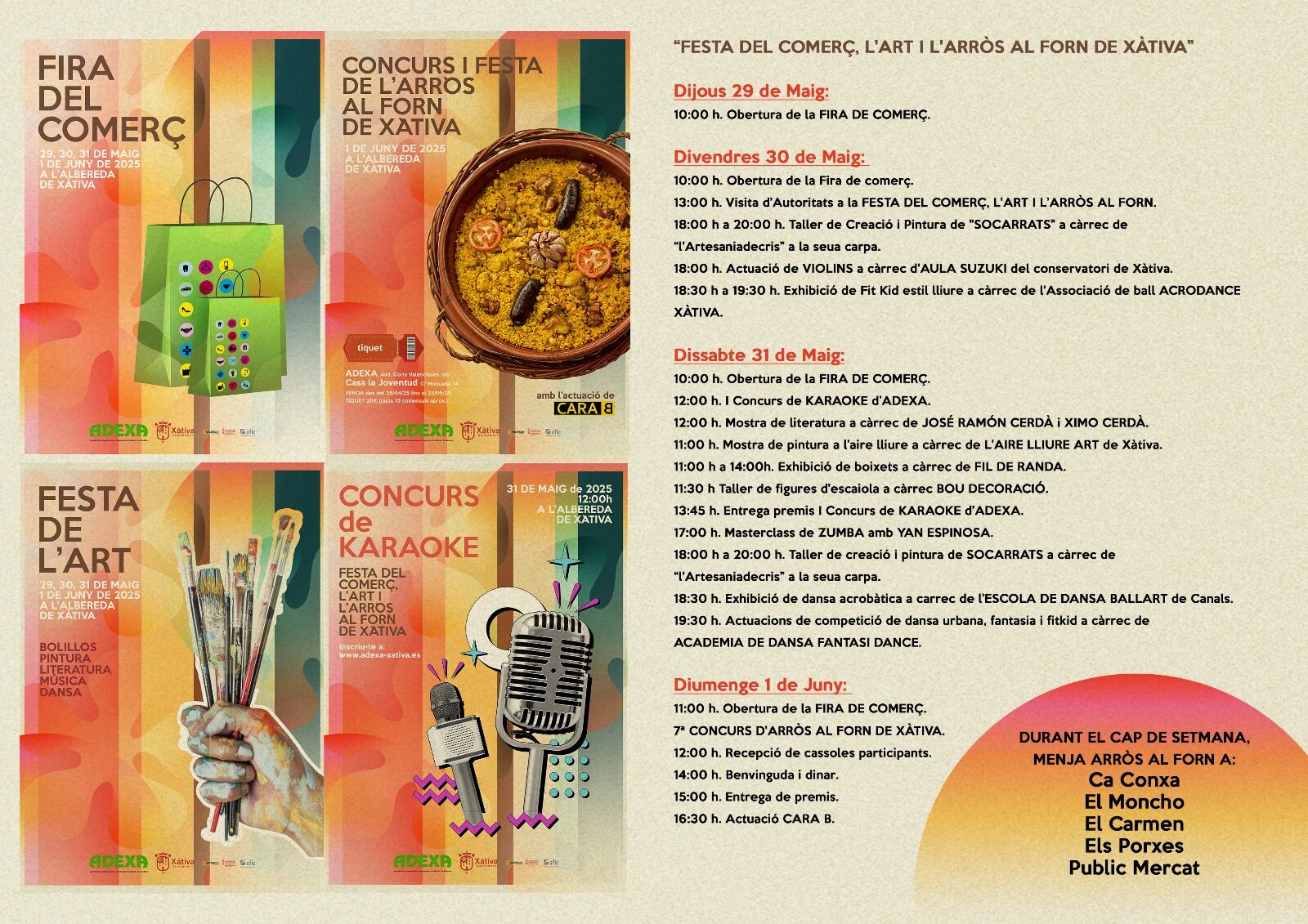 Programación. Fuente: Radio Xàtiva SER