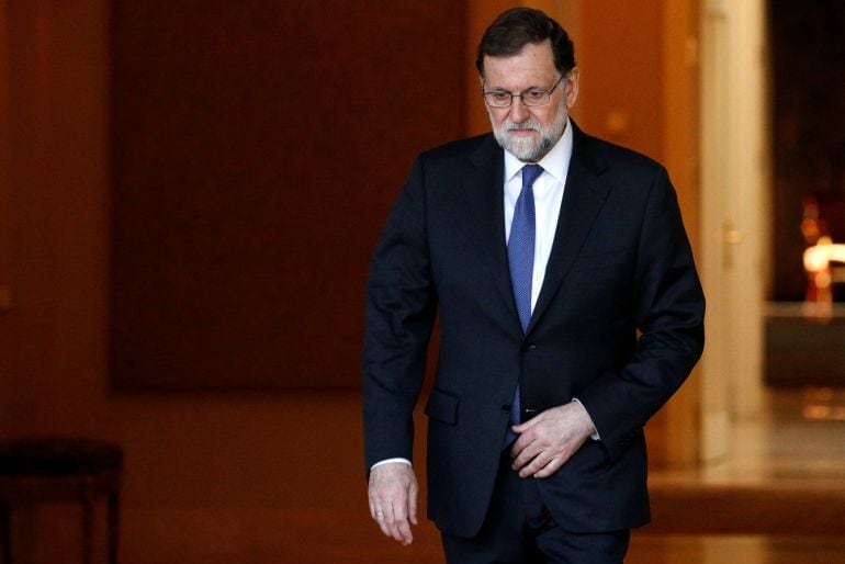 Mariano Rajoy, durante el recibimiento al presidente de Perú en Moncloa