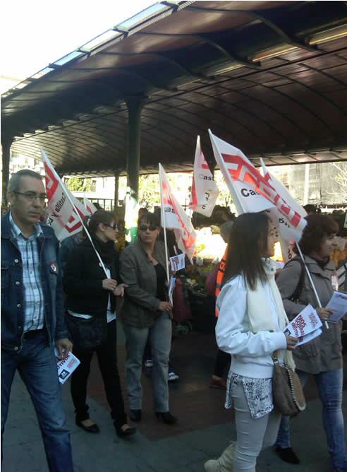 Piquete en el Mercado de Plaza España de Valladolid