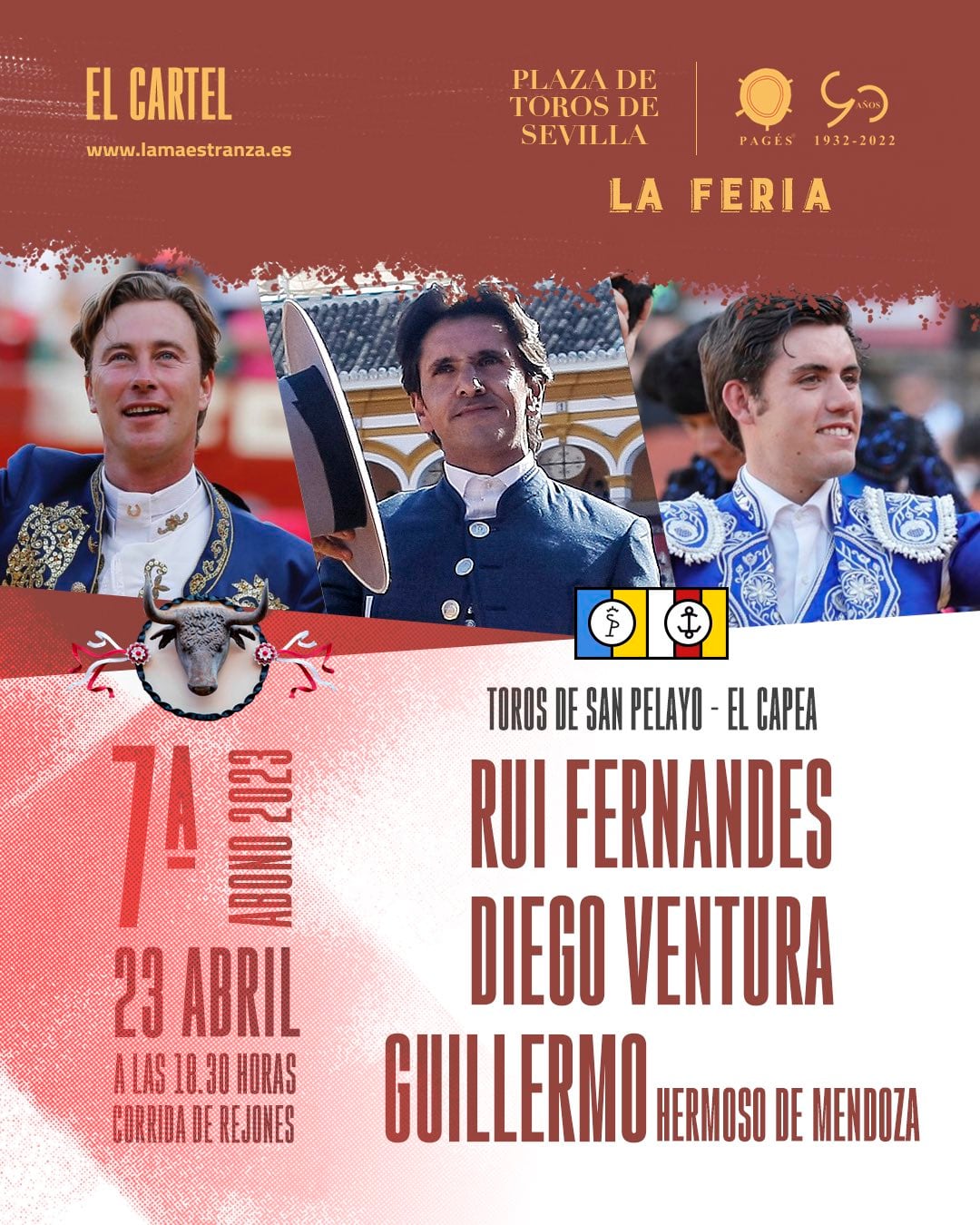 Cartel del festejo de rejones para este Domingo de farolillos en la Real Maestranza