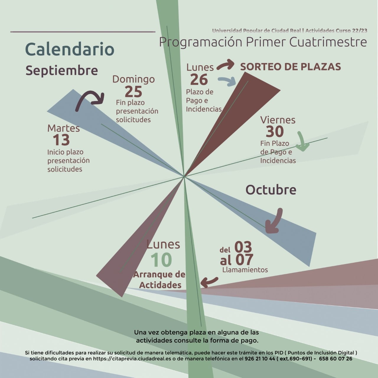 Calendario y plazos marcados para acceder a los cursos de la Universidad Popular en el primer cuatrimestre