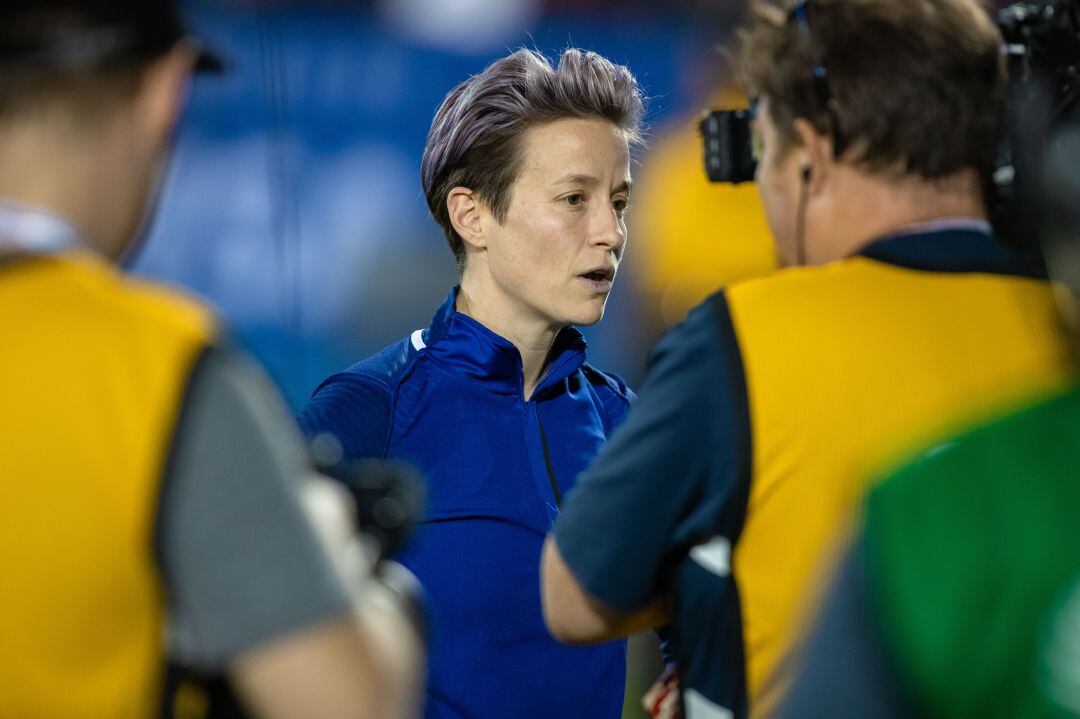 Rapinoe, durante un partido de la Selección estadounidense. 