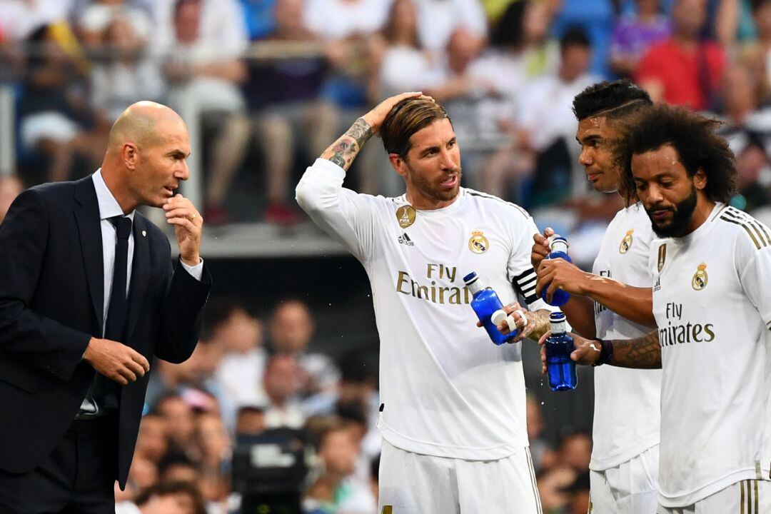 Sergio Ramos en el partido frente al Valladolid