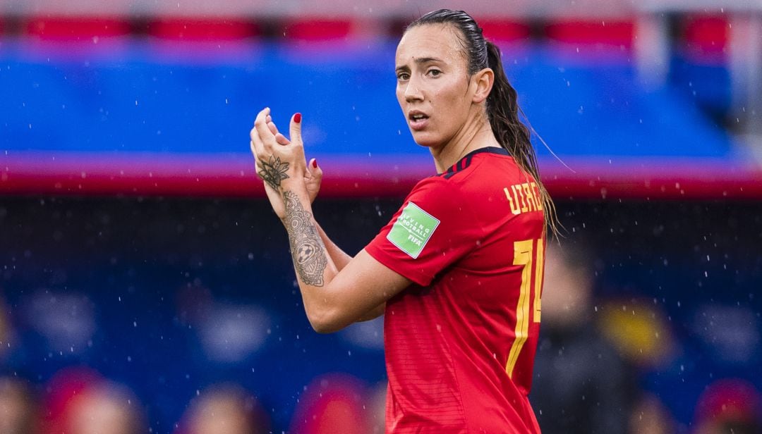 Virginia Torrecilla, en el partido entre España y Alemania del Mundial 2019.