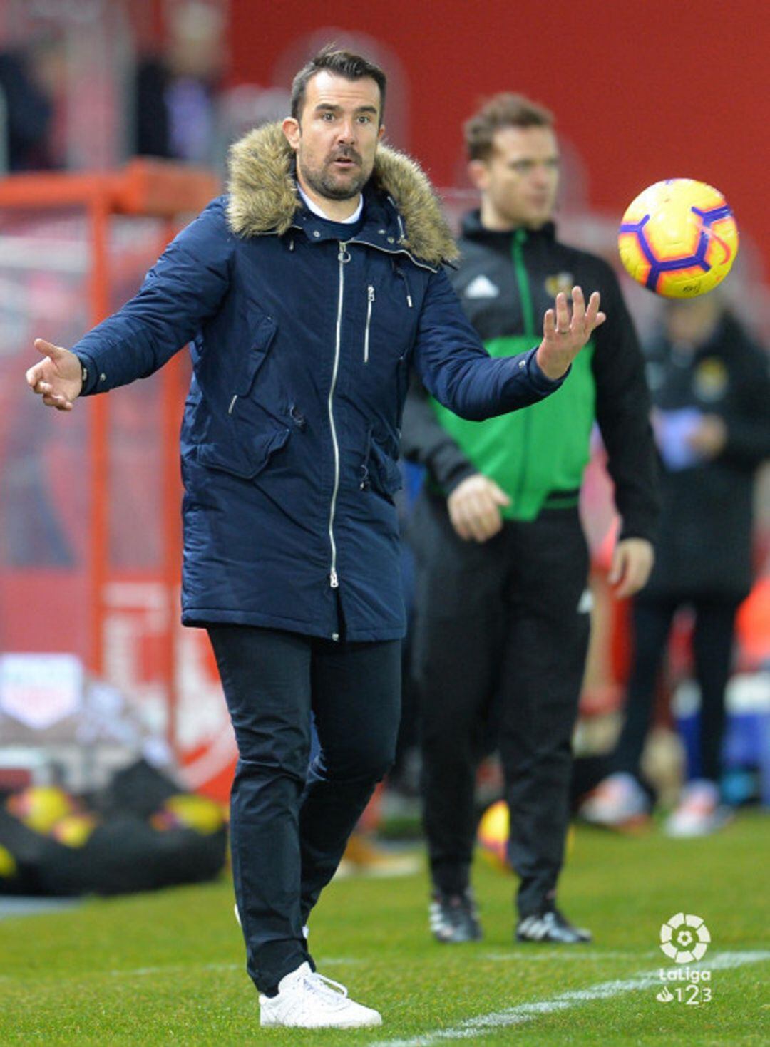 Aritz López Garai, durante un partido del Numancia en Los Pajaritos.