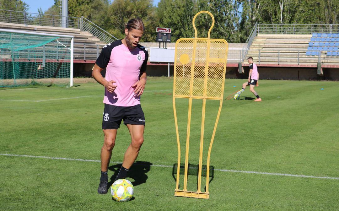 Aitor, durante la primera sesión de la pretemporada