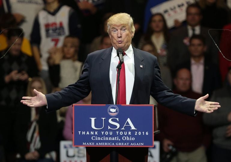 Donald Trump el pasado jueves durante el evento USA Thank You Tour 2016, en el US Bank Arena de Cincinati, Ohio. 