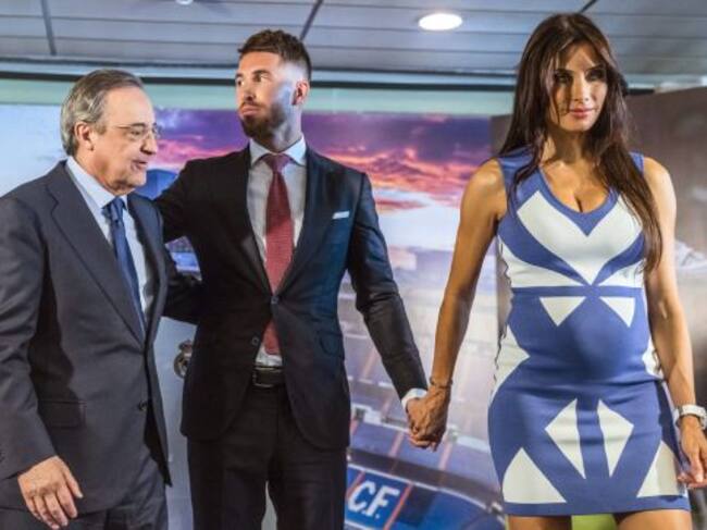 Florentino, junto a Ramos y su pareja, Pilar Rubio