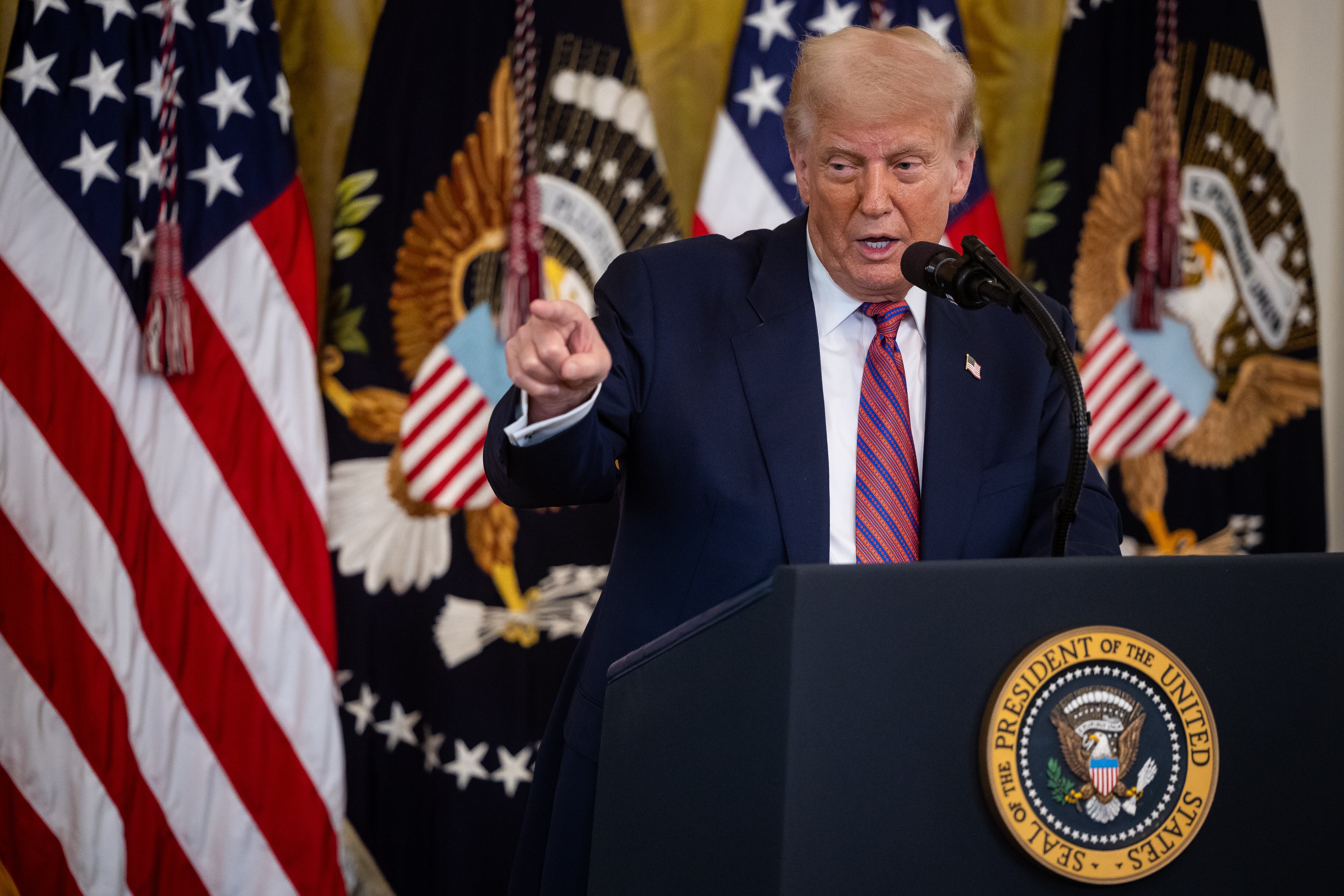 El presidente de Estados Unidos, Donald Trump, durante un acto en la Casa Blanca este viernes.