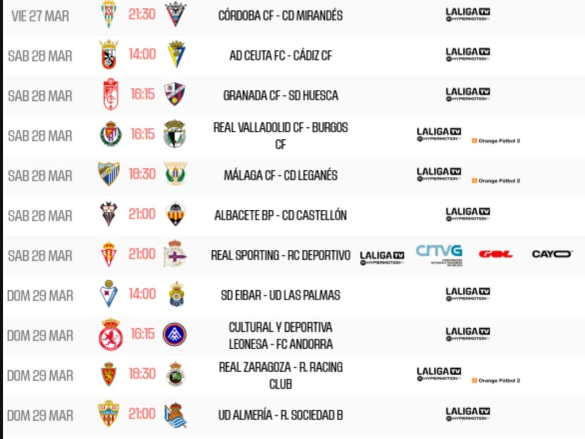 La SD Huesca ya tiene horarios para visitar al Granada y recibir a la Cultural