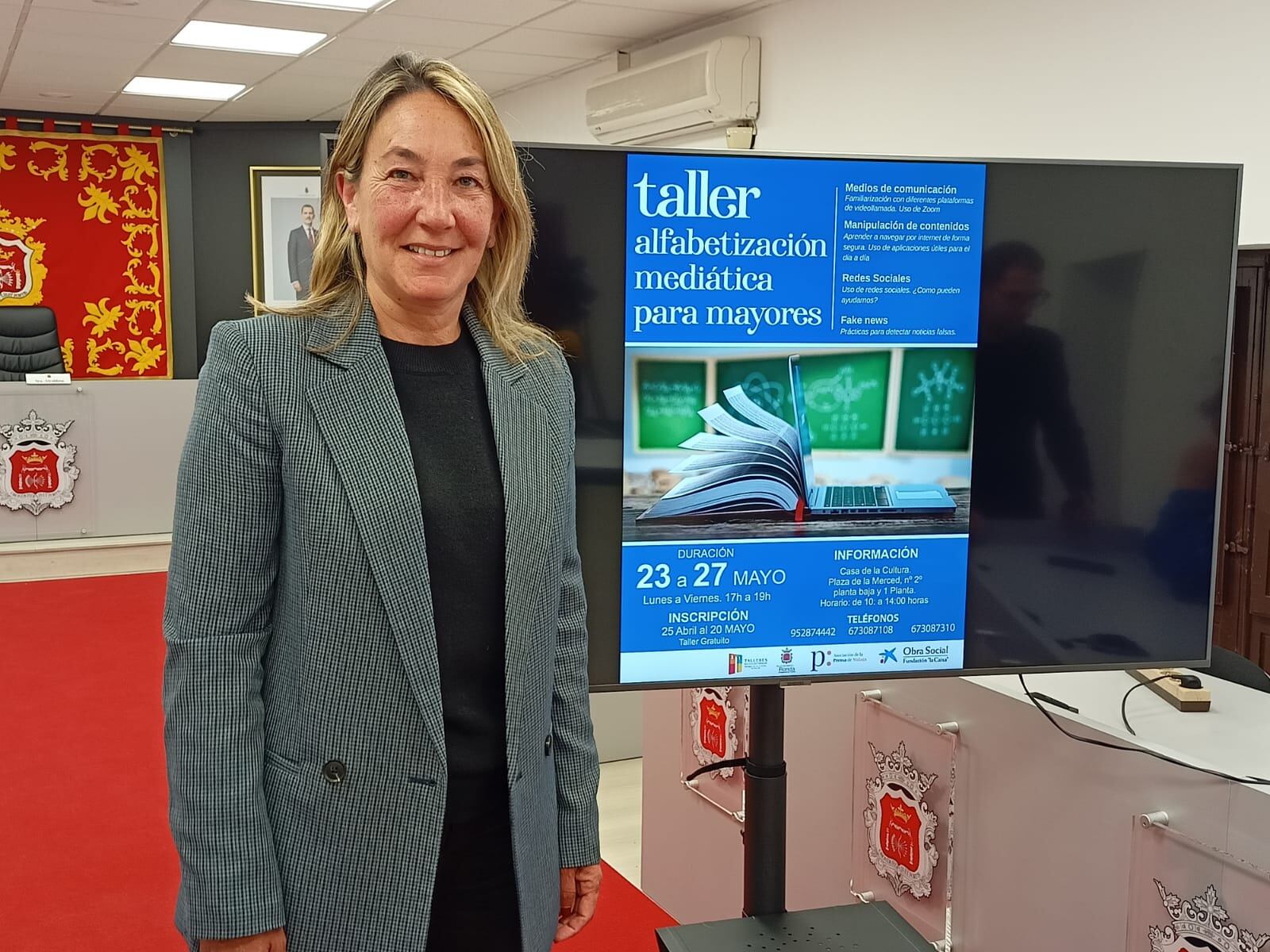 La concejala de Cultura de Ronda, Alicia López, ante los medios de comunicación este viernes