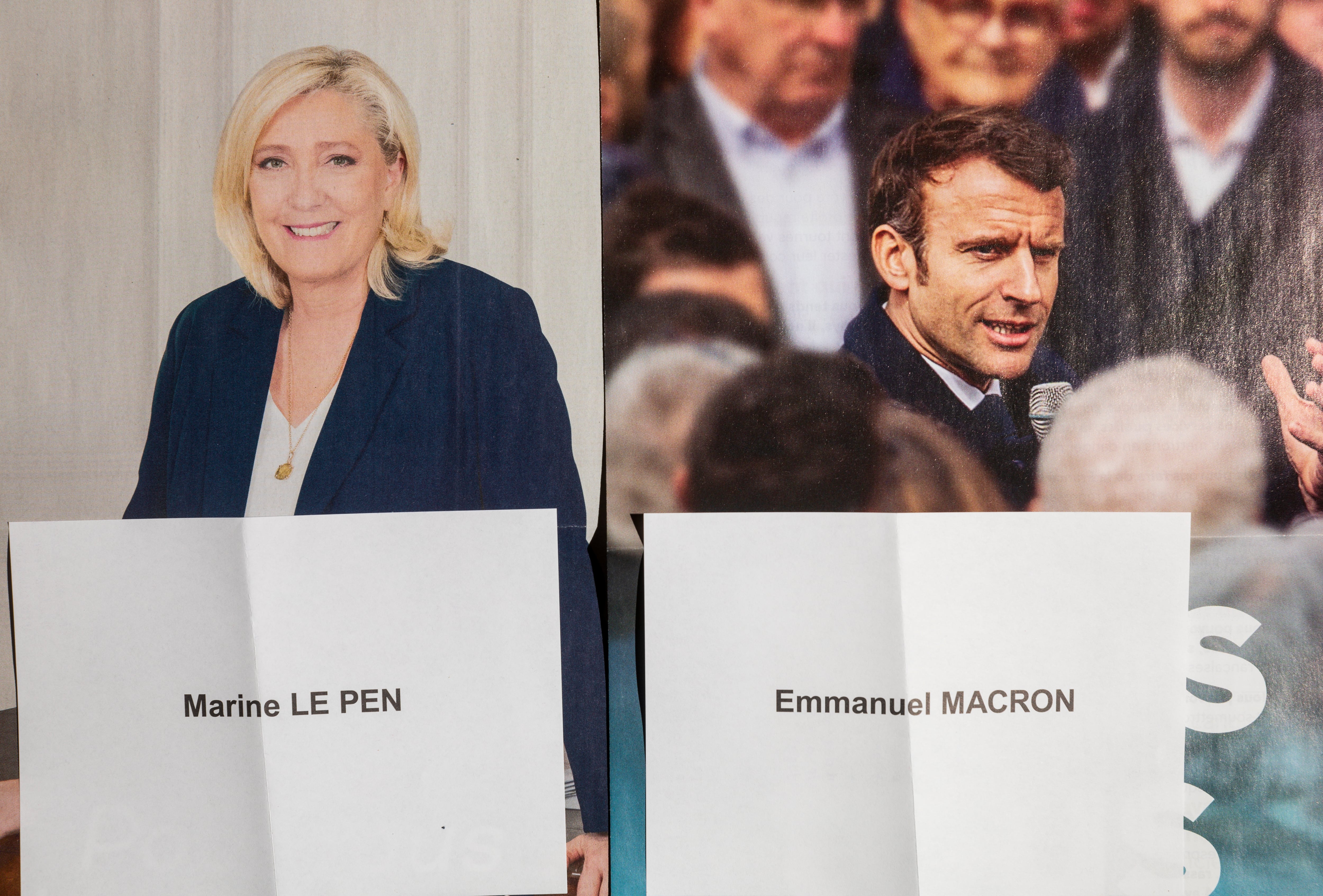 Marine Le Pen y Emmanuel Macron se enfrentan en la segunda vuelta de las elecciones presidenciales en Francia.