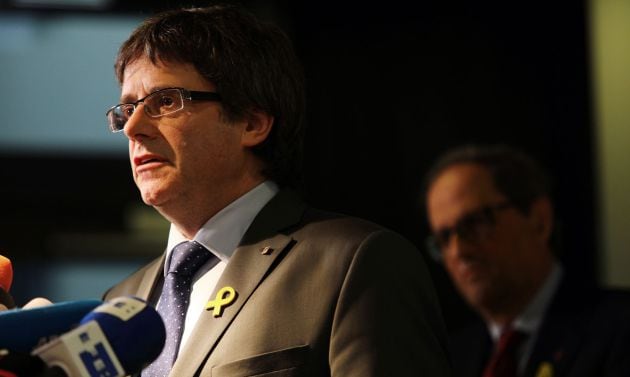 Puigdemont ofrece una rueda de prensa conjunta en Berlín con Torra